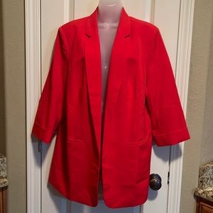 Red open front blazer size 1X. NWOT